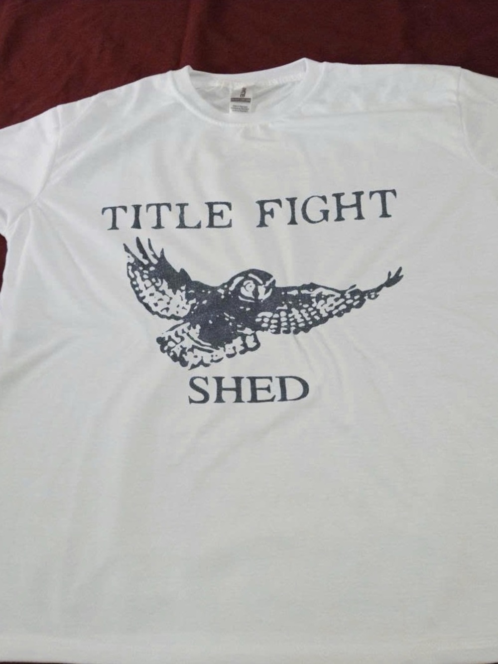 Unbranded White "Title Fight" Owl Graphic Tee